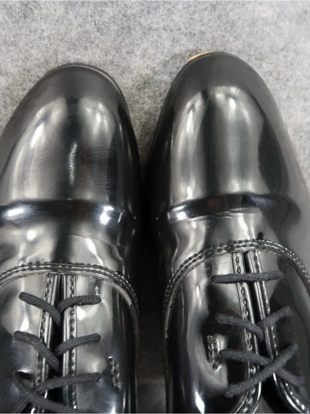 Barclay Shoes Mens 8.5 Oxford Patent Formal Classic Event Dressy Black Lace Up